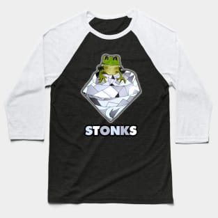 Stonks Frog Baseball T-Shirt